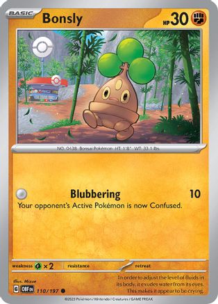 Bonsly 110  - Common - SV03: Obsidian Flames