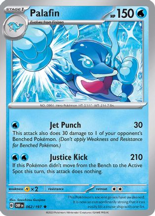 Palafin 62 Holofoil - Rare - SV03: Obsidian Flames