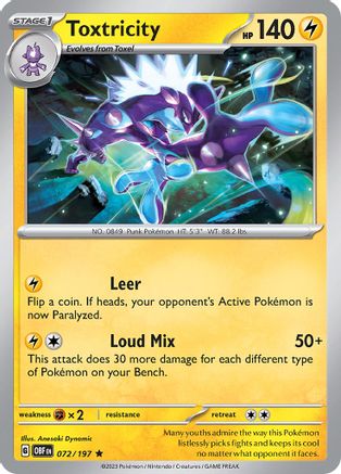Toxtricity 72 Holofoil - Rare - SV03: Obsidian Flames