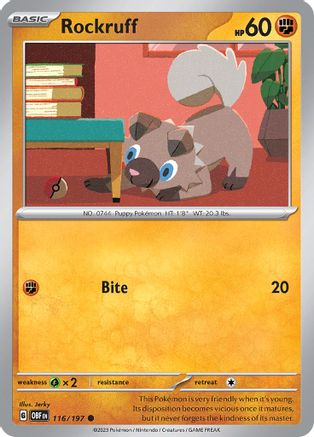 Rockruff 116  - Common - SV03: Obsidian Flames