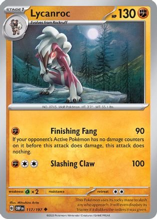 Lycanroc 117  - Uncommon - SV03: Obsidian Flames