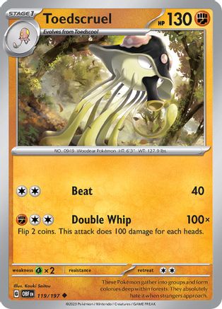 Toedscruel 119  - Uncommon - SV03: Obsidian Flames