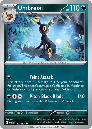 Umbreon 130  - Uncommon - SV03: Obsidian Flames