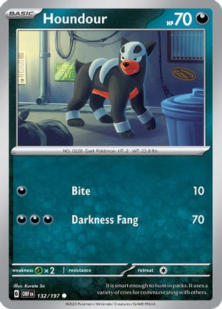 Houndour - 132/197 132  - Common - SV03: Obsidian Flames