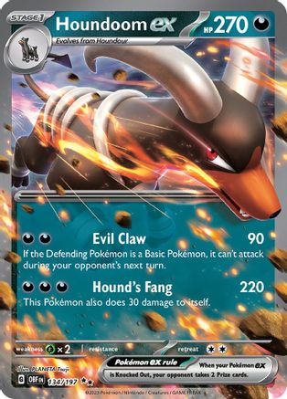 Houndoom ex 134 Holofoil - Double Rare - SV03: Obsidian Flames