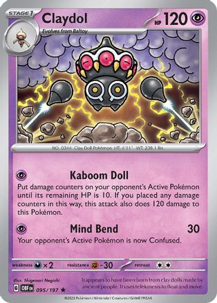 Claydol 95 Holofoil - Rare - SV03: Obsidian Flames