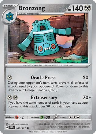 Bronzong 145  - Uncommon - SV03: Obsidian Flames
