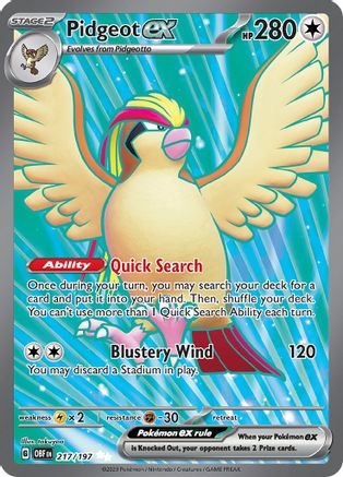 Pidgeot ex - 217/197 217 Holofoil - Ultra Rare - SV03: Obsidian Flames