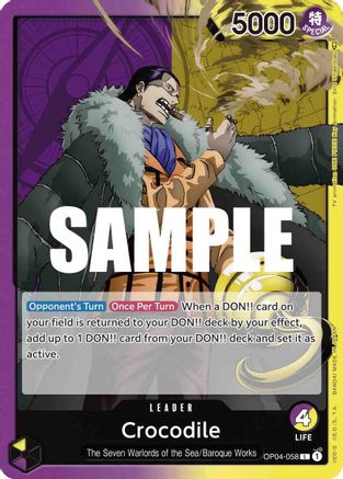 Crocodile (058) (OP04-058) - Normal Leader - Kingdoms of Intrigue