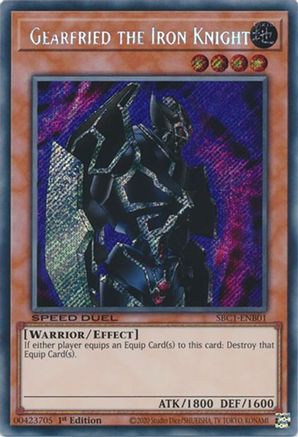 Gearfried the Iron Knight (Secret Rare) (SBC1-ENB01) - Secret Rare - Speed Duel: Streets of Battle City