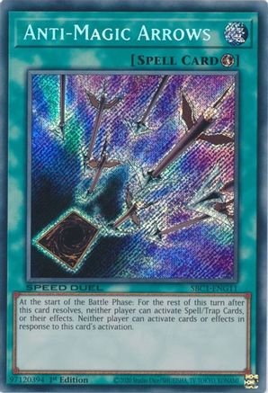 Anti-Magic Arrows (Secret Rare) (SBC1-ENG11) - Secret Rare - 1st Edition - Speed Duel: Streets of Battle City