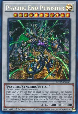 Psychic End Punisher (MP23-EN086) - Prismatic Secret Rare - 1st Edition - 25th Anniversary Tin: Dueling Heroes Mega Pack