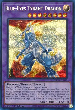 Blue-Eyes Tyrant Dragon (MP23-EN019) - Prismatic Secret Rare - 1st Edition - 25th Anniversary Tin: Dueling Heroes Mega Pack