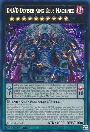 D/D/D Deviser King Deus Machinex (MP23-EN023) - Prismatic Secret Rare - 1st Edition - 25th Anniversary Tin: Dueling Heroes Mega Pack