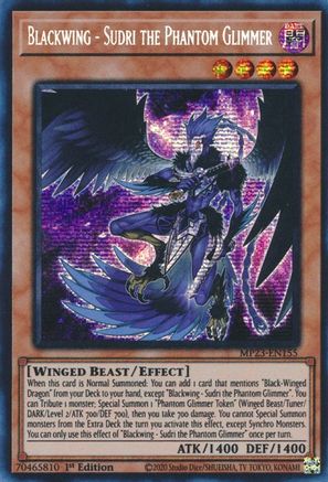 Blackwing - Sudri the Phantom Glimmer (MP23-EN155) - Prismatic Secret Rare - 1st Edition - 25th Anniversary Tin: Dueling Heroes Mega Pack
