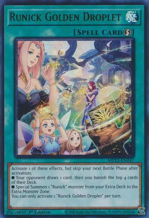 Runick Golden Droplet (MP23-EN247) - Ultra Rare - 1st Edition - 25th Anniversary Tin: Dueling Heroes Mega Pack