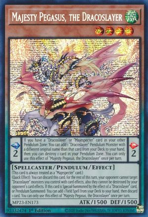 Majesty Pegasus, the Dracoslayer (MP23-EN173) - Prismatic Secret Rare - 25th Anniversary Tin: Dueling Heroes Mega Pack