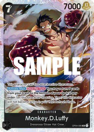 Monkey.D.Luffy (090) (OP04-090) - Foil Super Rare - Kingdoms of Intrigue