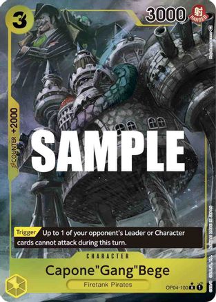 Capone"Gang"Bege (Alternate Art) (OP04-100) - Foil Rare - Kingdoms of Intrigue