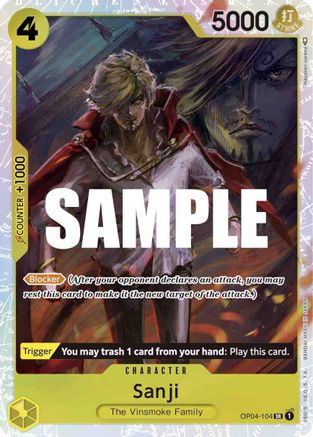 Sanji (104) (OP04-104) - Foil Super Rare - Kingdoms of Intrigue