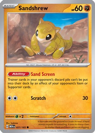 Sandshrew 27  - Common - SV: Scarlet & Violet 151