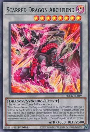 Scarred Dragon Archfiend (SDCK-EN049) - Super Rare - 1st Edition - Structure Deck: The Crimson King