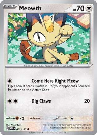 Meowth 52  - Common - SV: Scarlet & Violet 151