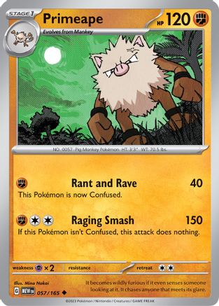 Primeape 57  - Uncommon - SV: Scarlet & Violet 151