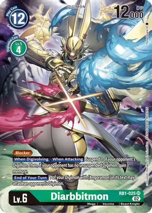 Diarbbitmon (Textured Alternate Art) (RB1-025) Foil Super Rare - Resurgence Booster