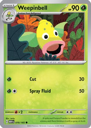 Weepinbell 70  - Common - SV: Scarlet & Violet 151