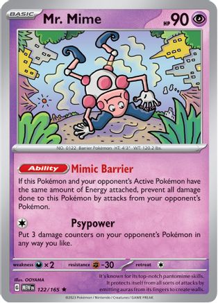 Mr. Mime - 122/165 122 Holofoil - Rare - SV: Scarlet & Violet 151