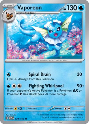 Vaporeon 134 Holofoil - Rare - SV: Scarlet & Violet 151
