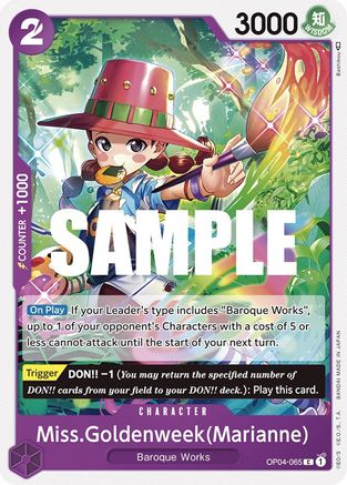 Miss.Goldenweek(Marianne) (OP04-065) - Normal Common - Kingdoms of Intrigue