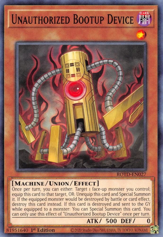 Unauthorized Bootup Device ROTD-EN027 (Rise of the Duelist)  - 1st Edition