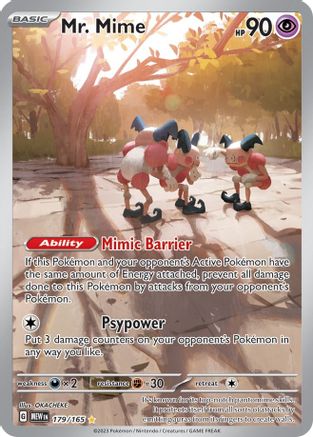 Mr. Mime - 179/165 179 Holofoil - Illustration Rare - SV: Scarlet & Violet 151