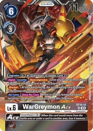 WarGreymon ACE (ST15-12) Foil Super Rare - Starter Deck 15: Dragon of Courage
