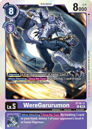 WereGarurumon (ST16-11) Foil Rare - Starter Deck 16: Wolf of Friendship
