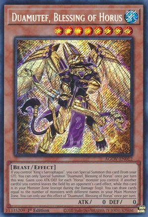 Duamutef, Blessing of Horus (AGOV-EN012) - Secret Rare - Age of Overlord
