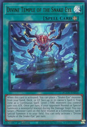 Divine Temple of the Snake-Eye (AGOV-EN056) - Ultra Rare - 1st Edition - Age of Overlord