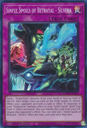 Sinful Spoils of Betrayal - Silvera (AGOV-EN074) - Super Rare - 1st Edition - Age of Overlord