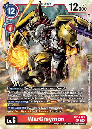 WarGreymon (BT14-101) Foil Secret Rare - Blast Ace