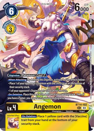 Angemon (BT14-102) Foil Secret Rare - Blast Ace