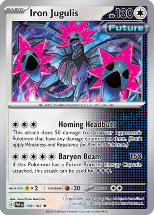 Iron Jugulis - 158/182 158 Holofoil - Rare - SV04: Paradox Rift