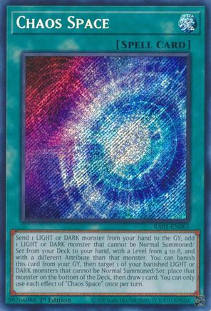 Chaos Space (Secret Rare) (RA01-EN065) - Secret Rare - 1st Edition - 25th Anniversary Rarity Collection