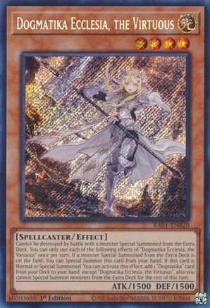 Dogmatika Ecclesia, the Virtuous (Secret Rare) (RA01-EN020) - Secret Rare - 25th Anniversary Rarity Collection