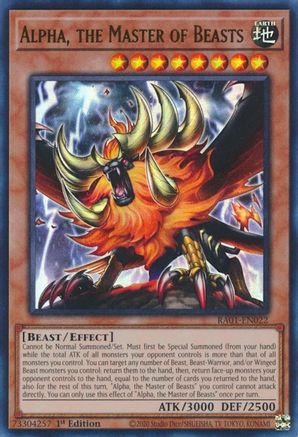 Alpha, the Master of Beasts (UR) (RA01-EN022) - Ultra Rare - 1st Edition - 25th Anniversary Rarity Collection