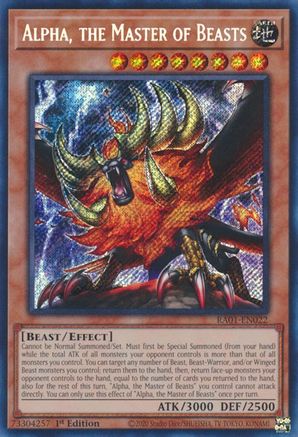 Alpha, the Master of Beasts (Secret Rare) (RA01-EN022) - Secret Rare - 1st Edition - 25th Anniversary Rarity Collection