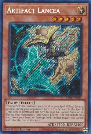 Artifact Lancea (Secret Rare) (RA01-EN006) - Secret Rare - 1st Edition - 25th Anniversary Rarity Collection