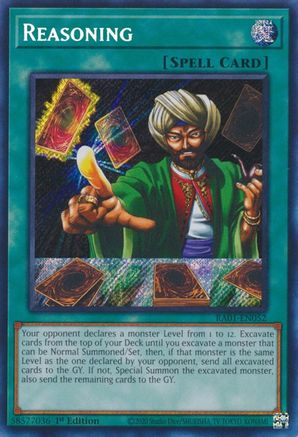 Reasoning (Secret Rare) (RA01-EN052) - Secret Rare - 25th Anniversary Rarity Collection