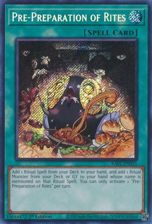 Pre-Preparation of Rites (Secret Rare) (RA01-EN055) - Secret Rare - 25th Anniversary Rarity Collection